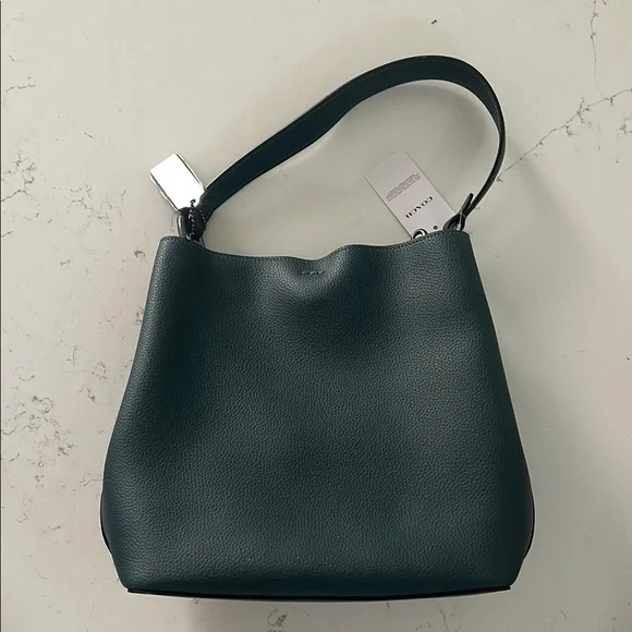 Coach Dark Green Leather Shoulder Bag - Picture 6 of 8
